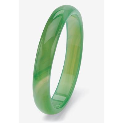 Women's Genuine Green Agate Bangle Bracelet (13mm), 8.5 inches by PalmBeach Jewelry in Green