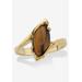 Women's Yellow Gold-Plated Genuine Brown Tiger'S Eye Bypass Ring by PalmBeach Jewelry in Brown (Size 7)