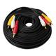 System-S Cinch 3 RCA Kabel 20 m Stecker zu Stecker Stereo & Composite AV Adapter Schwarz