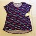 Lularoe Tops | Lularoe Classic T Shirt 3xl Purple Green Geometric Top Nwt | Color: Green/Purple | Size: Xxxl