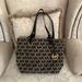 Michael Kors Bags | Michael Kors Large Fabric Bag , Black And Tan .Excellent Condition. | Color: Black/Tan | Size: Large