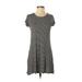 Casual Dress - Shift: Black Stripes Dresses - Women's Size Small