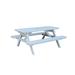 A&L Furniture Rectangular Outdoor Picnic Table Plastic in White | 60 W x 70 D in | Wayfair 5302-WHITE-WITHHOLE