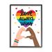 Stupell Industries Love Always Wins Rainbow Heart Hand Gesture Wall Plaque Art By Angela Nickeas Wood in Brown | 20 H x 16 W x 1.5 D in | Wayfair