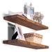 Gracie Oaks Janesville 2 Piece Solid Wood Floating Shelf Wood in White/Brown | 1.38 H x 36 W x 8 D in | Wayfair 89F29E0B6DA14075AB6821B7832CE5CA