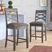 Gracie Oaks Jeanine 24" Counter Stool Wood/Upholstered in Gray/Brown | 40.5 H x 18 W x 19 D in | Wayfair GRKS2825 40055508