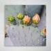 Dakota Fields Pink & Green Flower Buds In Tilt Shift Lens - 1 Piece Square Graphic Art Print On Wrapped Canvas in Gray/Green/Pink | Wayfair