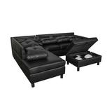 Latitude Run® 3 Piece Faux Leather Living Room Set Faux Leather in Black | 34 H x 103 W x 74 D in | Wayfair Living Room Sets