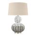 Rosecliff Heights Bartlet Fields 29" High 1-Light Table Lamp - White Fabric/Stone in Gray/White | 29 H x 19 W x 19 D in | Wayfair
