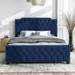 Rosdorf Park Geikeline Tufted Standard Bed Upholstered/Polyester in Blue | 47.12 H x 58.37 W x 80 D in | Wayfair EA801CB2D17C40A193BE8625124B4E31