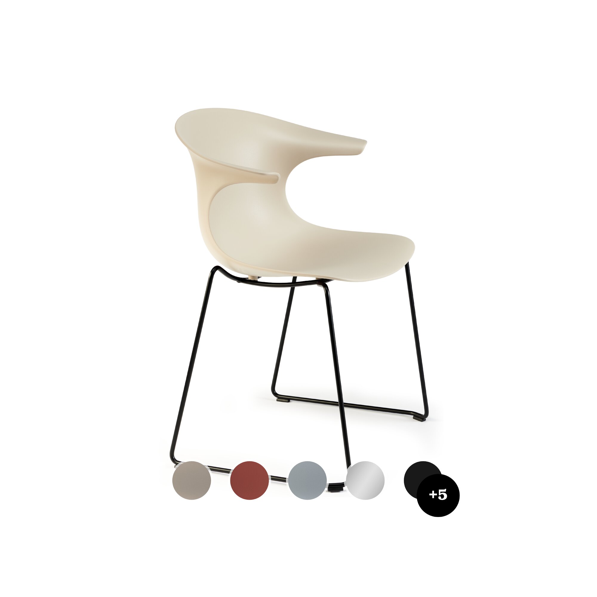 infiniti »LOOP MONO« Sled Designer-Stuhl 31 schwarz matt lackiert / IS503 Taubenblau