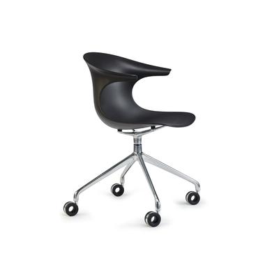 infiniti »LOOP MONO« Swivel mit Rollen Designer-Stuhl 31 schwarz matt lackiert / IP7608U Marsala Image