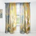 Designart 'Yellow And Blue Marble Waves I' Modern Curtain Panels
