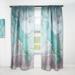 Designart 'Turquoise Abstract Marble' Modern Curtain Panels