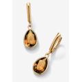 Women's Gold over Sterling Silver Drop EarringsPear Cut Simulated Birthstones by PalmBeach Jewelry in November