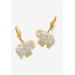 Women's Yellow Gold-Plated Filigree Elephant Drop Earrings by PalmBeach Jewelry in Yellow Gold