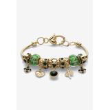 Women's Goldtone Antiqued Birthstone Bracelet (13mm), Round Crystal 8 inch Adjustable by PalmBeach Jewelry in May