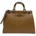 Gucci Bags | Gucci Zumi Gg Logo Horsebit Top Handle Satchel Taupe Leather Shoulder Bag | Color: Tan | Size: 13.5”L X 10.5”H X 4.5”W