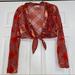 Urban Outfitters Tops | Gorgeous Overlay Velvet Sheer Blouse Size M Urban Outfitters | Color: Orange/Purple | Size: M
