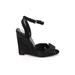 Tory Burch Wedges: Black Solid Shoes - Size 6