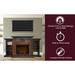 Sanoma 72 In. Electric Fireplace in Walnut with Built-in Bookshelves and a 1500W Charred Log Insert - Cambridge CAM7233-1WAL