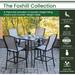 Foxhill 5-Piece Commercial-Grade Counter-Height Dining Set with 4 Sling Chairs and 42-in. Slat Table - Hanover FOXDN5PCSBR-GRY