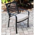 "Pemberton 5-Piece Commercial-Grade Patio Set with 4 Cushioned Dining Chairs and a 38"" Square Slat-Top Table - Hanover PEMDN5PCS-ASH"