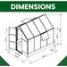 8-Ft. x 6-Ft. Polycarbonate Walk-In Greenhouse w/ Planter Beds, Galvanized Steel Base, Aluminum Frame, Window and Roof Vent - Hanover HANGRNHSP8X6-GRN