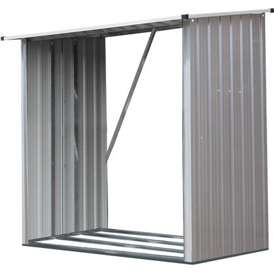 Indoor/Outdoor Galvanized Steel Woodshed Storage R...