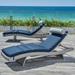 Wade Logan® Anushri 3Pc Sunbrella Outdoor Chaise Lounge Set - Spa Blue Wicker/Rattan in Gray | 33 H x 26 W x 79 D in | Wayfair