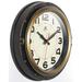 Infinity Instruments Modern/Contemporary Round Plastic Wall Clock 10 Inches - Black & Bronze Glass/Plastic in Black/Brown/White | Wayfair