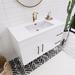 Everly Quinn Thurnell 42" Single Bathroom Vanity Set Wood/Plastic in White | 22 H x 41.75 W x 19.69 D in | Wayfair D7C2B2F725F04E498A7D0D5D57D3D147