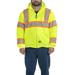 Berne HVJ571 Men's Hi-Vis Class 3 Hooded Active Jacket in Yellow size Large | Polyester