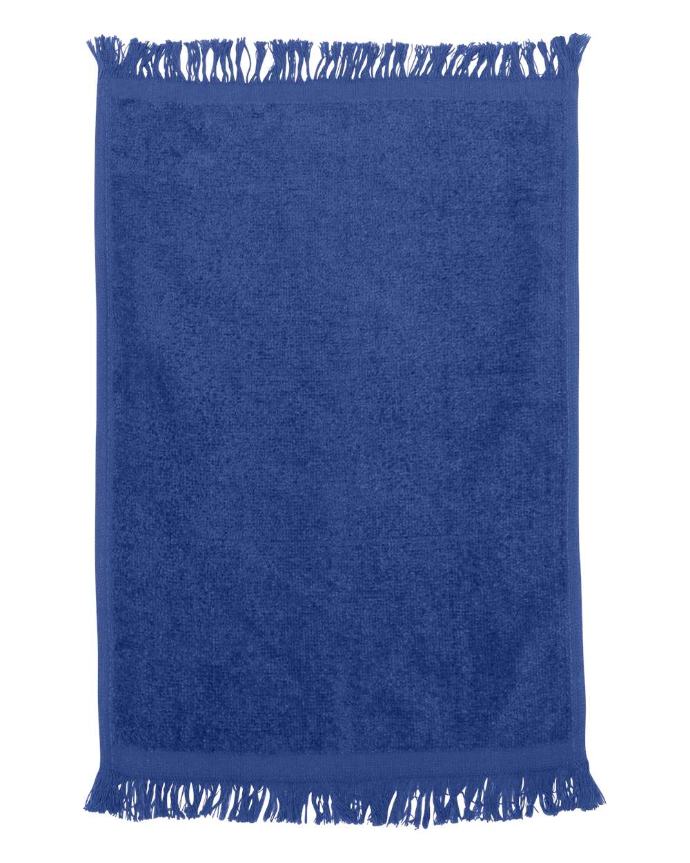 Q-Tees T100 Fringed Fingertip Towel in Royal Blue | Cotton