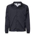 Burnside 9718 Men's Nylon Coaches Jacket in Navy Blue size Small | Polyester