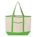 Q-Tees Q1500 34.6L Large Deluxe Tote Bag in Natural/Lime | Canvas Q01500