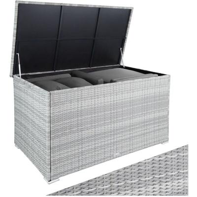 Storage box Oslo - storage container, storage box with lid, storage chest - light grey