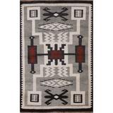 Tribal Geometric Oriental Nepalese Area Rug Hand-knotted Wool Carpet - 4'0" x 6'0"