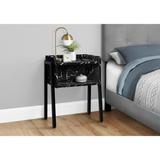 Accent Table, Side, End, Nightstand, Lamp, Living Room, Bedroom, Metal, Laminate, Marble Look, Contemporary, Modern