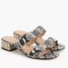 J. Crew Shoes | J. Crew Snakeskin Leather Slide Heeled Sandals | Color: Black/Gray | Size: 8