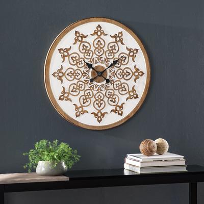 Moravelle Round Wall Clock by SEI Furniture in White