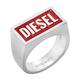 Diesel Ring Für Männer Ring, Länge: 20mm, Breite: 20.6mm, Höhe: 11.4mm Silberner Edelstahlring, DX1366040