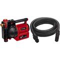 Einhell Gartenpumpe GE-GP 1145 ECO (1.100 W, 4500 L/h max. Förrdermenge) & Saugschlauch 4 m (Pumpen-Zubehör, 4 m Länge, Kunststoffanschluss 42 mm, 5-teilig, Kunststoff)