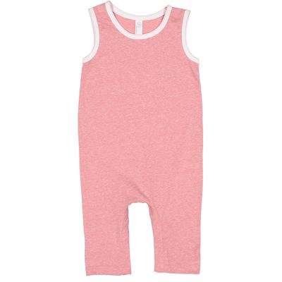 Rabbit Skins 4492 Infant Harborside Melange Tank Romper Top in Mauvelous Mlange size 6MOS | Polyester Blend