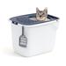 Tucker Murphy Pet™ Top Entry Cat Litter Square Box w/ Scoop, White/Navy Blue/Gray Alloy Plastic in Blue/Pink | 14.5 H x 14.75 W x 20.5 D in | Wayfair