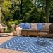 Blue/Navy 66 x 42 x 0.2 in Area Rug - Kent Modern Chevron Zig-Zag Indoor/Outdoor Area Rug By Haus & Home kids Navy Blue | Wayfair