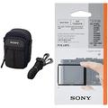 Sony LCSCSJ LCS-CSJ Universaltasche für Cyber-Shot W-, T- und N-Serie, Schwarz & PCK-LM15 Robuste LCD-Schutzabdeckung für DSC-RX1/DSC-RX100