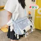 Ulzzang-Grand Sac à Bandoulière Décontracté pour Femme Sacoche d'École pour Adolescentes