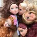 Lunettes avec vrais cils et têtes de poupée pièces de poupée colorées et douces peau blanche