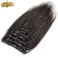 Kinky Straight réinitialisation In Human Hair Extensions Full Head Sets 100% Human Black Hair